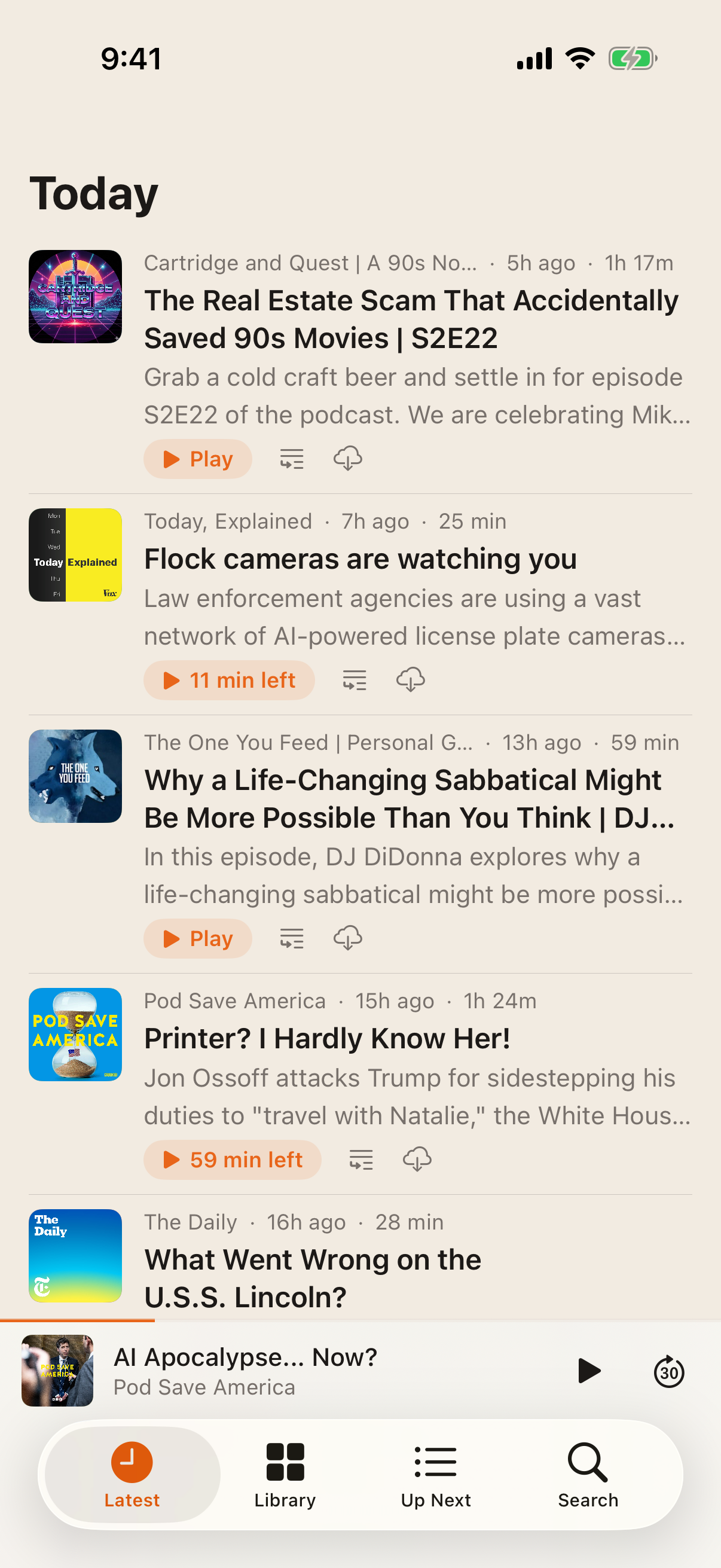 The newest episodes from every show, in light mode