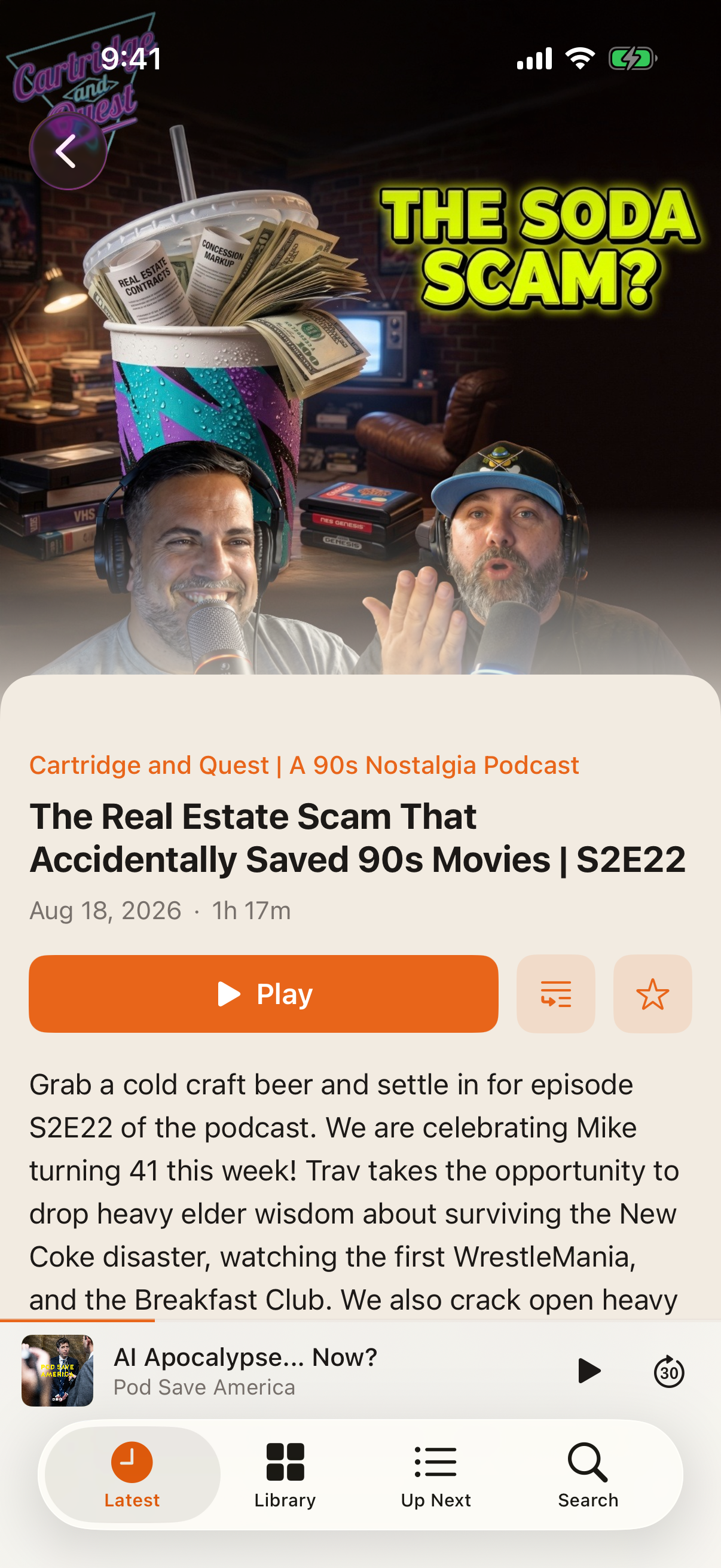 An episode page with show notes
