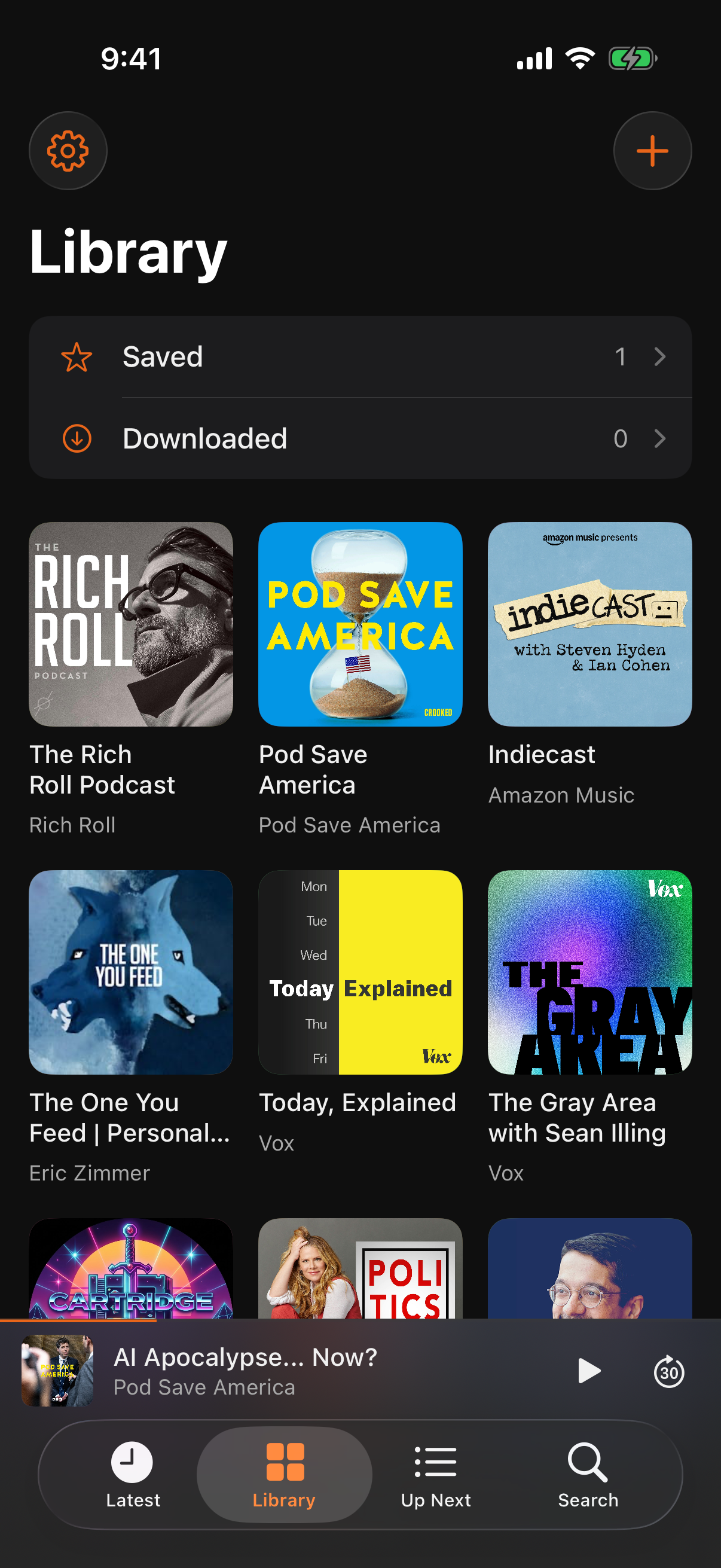 The library of subscribed shows